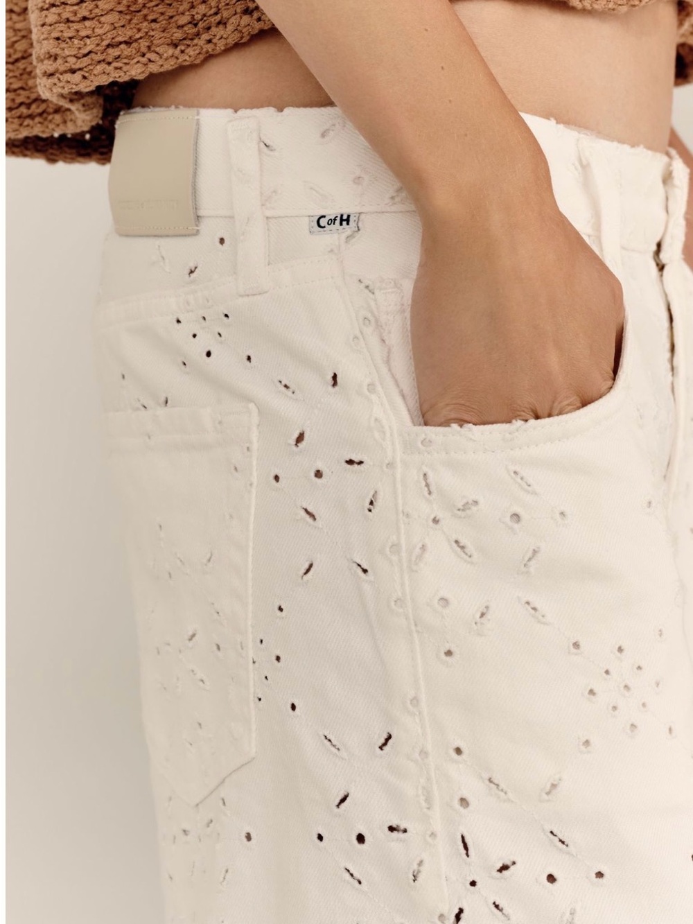 Citizens Of Humanity White Eyelet Flare Jeans - Picture 3 of 6